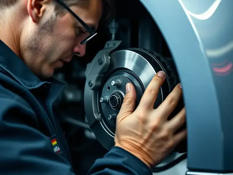 Brake system inspection in progress