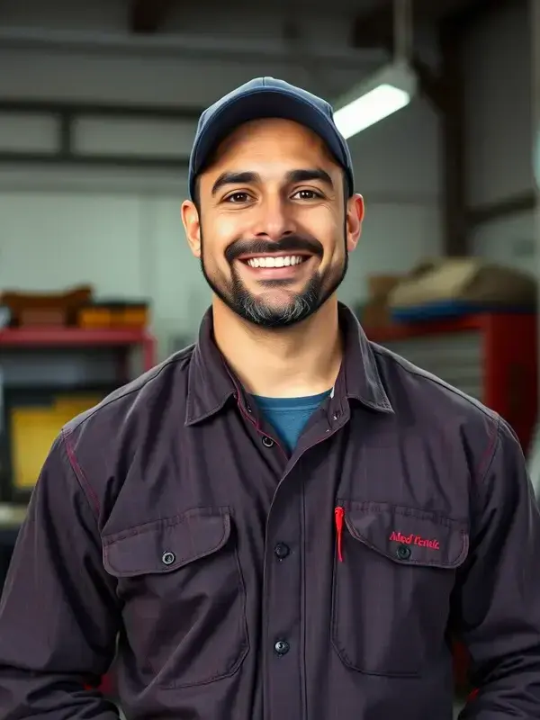 Certified technician working on brake system